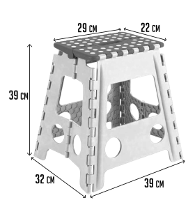 Tradineur - Taburete de plástico infantil plegable, banqueta, asiento de pvc multiusos para niños, escuela, guardería, hogar, 39 x 29 x 22 cm, color aleatorio