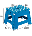 Tradineur - Taburete plegable pvc infantil multiuso 21 x 17 x 18 cm, carga máxima 150 kg, taburete de plástico niños, guardería, hogar, color aleatorio