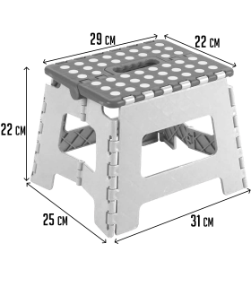 Tradineur - Taburete infantil de plástico plegable, banqueta, asiento multiusos de pvc resistente, niños, escuela, guardería, hogar, 22 x 29 x 22 cm, color aleatorio