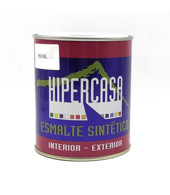 Hipercasa - Bote de pintura esmalte al disolvente negro mate 750 ml, válido para multitud de superficies de interior y exterior, gran adherencia, 12 x 10 cm