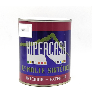 Hipercasa - Bote de pintura esmalte al disolvente negro mate 750 ml, válido para multitud de superficies de interior y exterior, gran adherencia, 12 x 10 cm