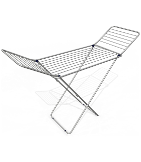 Tradineur - Tendedero plegable metálico, 20 metros espacio de tendido, soporte para tender ropa, patas antideslizantes (Plateado, 182 x 56 x 107 cm)