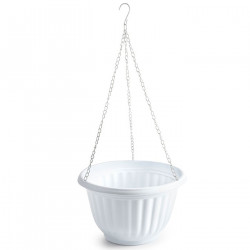 Tradineur - Maceta redonda colgante de plástico, tiesto, macetero, recipiente para plantas, flores, balcón, terraza, hogar, fabr