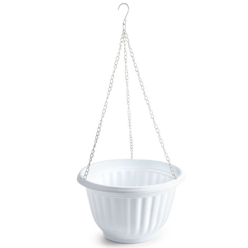 Tradineur - Maceta redonda colgante de plástico, tiesto, macetero, recipiente para plantas, flores, balcón, terraza, hogar, fabr Tradineur - Maceta redonda colgante de plástico, tiesto, macetero, recipiente para plantas, flores, balcón, terraza, hogar, fabr