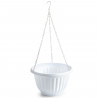 Tradineur - Maceta redonda colgante de plástico, tiesto, macetero, recipiente para plantas, flores, balcón, terraza, hogar, fabr