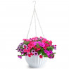 Tradineur - Maceta redonda colgante de plástico, tiesto, macetero, recipiente para plantas, flores, balcón, terraza, hogar, fabr