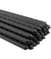 Tradineur - Pack de 12 tutores de Acero plastificado para Plantas de Ø 0,80 x 120 cm, Ideal para el Cuidado del jardín. Varillas para el Cuidado de Plantas y arboles (Color Negro)