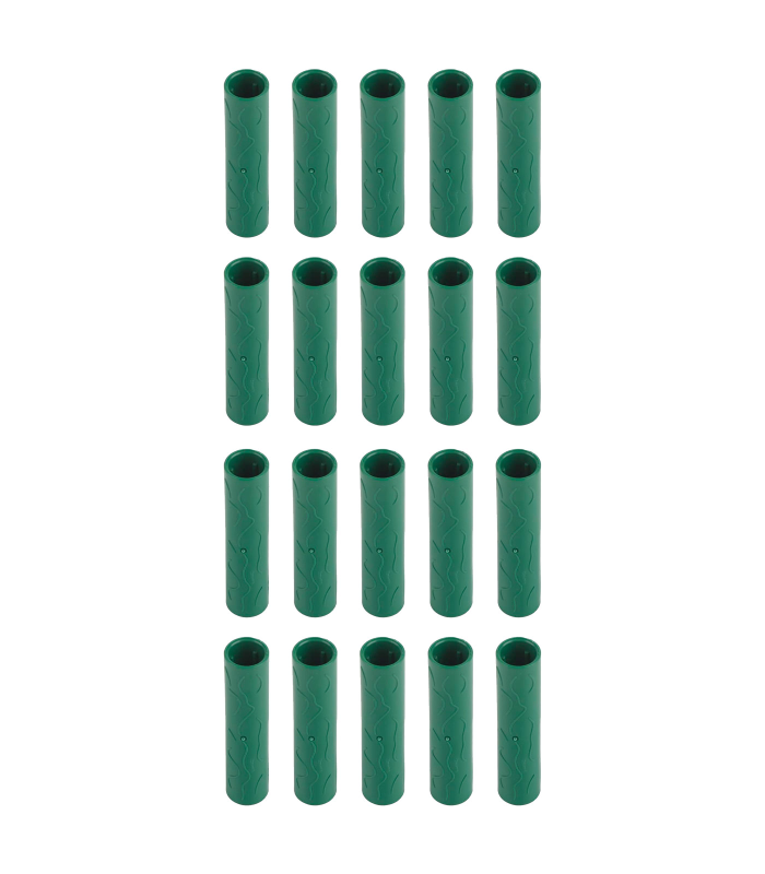 Tradineur - Pack de 20 Extensores para tutores de 11 mm - Diseño con relieve - Fabricado en Plástico - Accesorio para tutores de jardín - Color Verde (2 Pack de 10 Unidades)