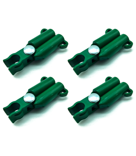 Tradineur - Pack de 12 Conectores para tutores de 8 mm - Fabricados en plástico - Accesorio para tutores de jardín - Color Verde (3 Pack de 4 Unidades)