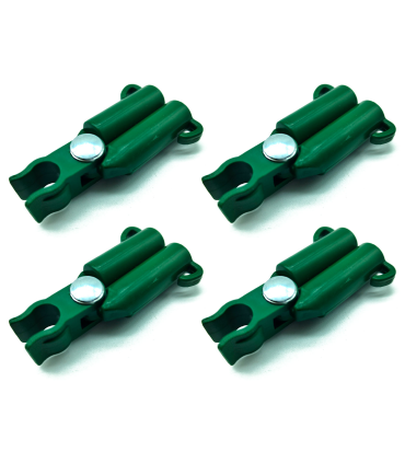 Tradineur - Pack de 12 Conectores para tutores de 8 mm - Fabricados en plástico - Accesorio para tutores de jardín - Color Verde (3 Pack de 4 Unidades)