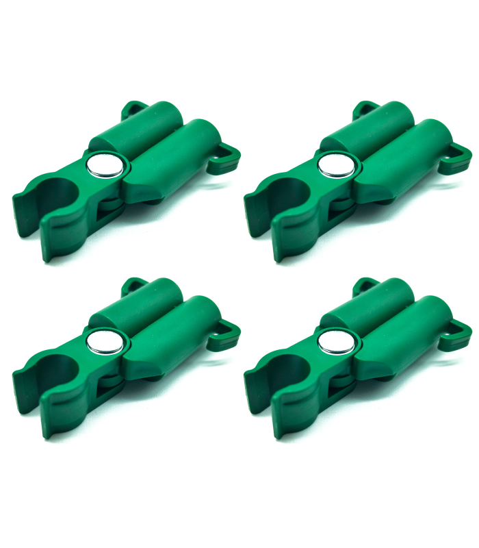 Tradineur - Pack de 12 Conectores para tutores de 11 mm - Fabricados en plástico - Accesorio para tutores de jardín - Color Verde (3 Pack de 4 Unidades)