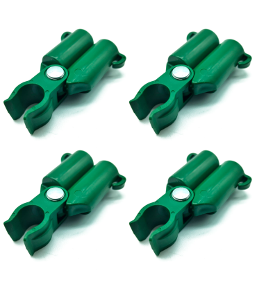 Tradineur - Pack de 12 Conectores para tutores de 16 mm - Fabricados en plástico - Accesorio para tutores de jardín - Color Verde (3 Pack de 4 Unidades)