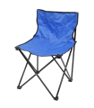 Tradineur - Silla de camping plegable sin reposabrazos, metal y lona, incluye bolsa, máximo 110 kg, acampada, pescar, jardín (Azul, 70 x 45 x 45 cm)