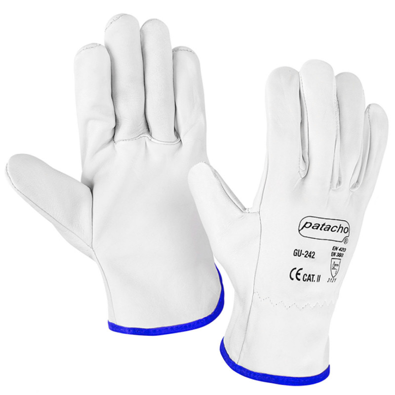 Guantes de trabajo de piel flor de vacuno, resistentes a la abrasión, protección, conductor, construcción, jardinería, adulto, g Guantes de trabajo de piel flor de vacuno, resistentes a la abrasión, protección, conductor, construcción, jardinería, adulto, g