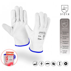 Guantes de trabajo de piel flor de vacuno, resistentes a la abrasión, protección, conductor, construcción, jardinería, adulto, g