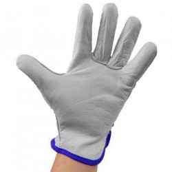 Guantes de trabajo de piel flor de vacuno, resistentes a la abrasión, protección, conductor, construcción, jardinería, adulto, g