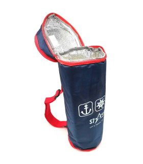 Tradineur - Bolsa térmica porta botellas, bolsa aislante portátil con correa de hombro ajustable, plegable, funda para bebidas, bocadillos, picnic, playa, camping (2 litros, 36 x 13,5 cm)