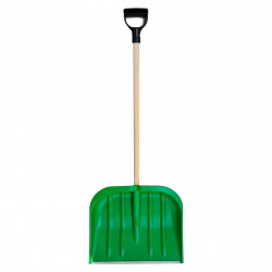 Tradineur - Pala quitanieves - Fabricado en plástico y madera - Pala para la retirada rápida y cómoda de nieve (Negro - 163 x 43