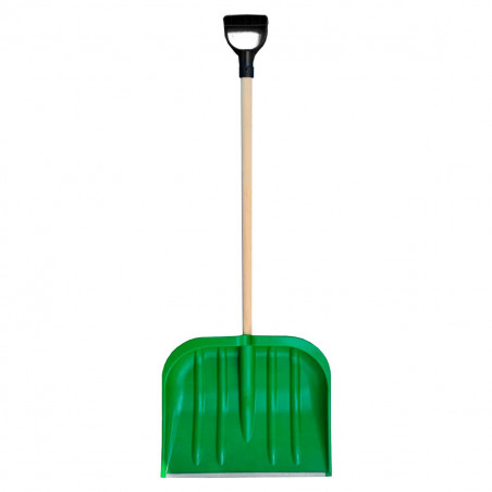 Tradineur - Pala quitanieves - Fabricado en plástico y madera - Pala para la retirada rápida y cómoda de nieve (Negro - 163 x 43