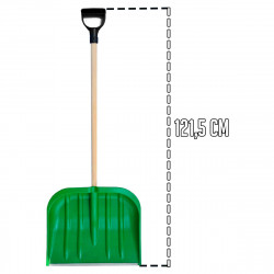 Tradineur - Pala quitanieves - Fabricado en plástico y madera - Pala para la retirada rápida y cómoda de nieve (Negro - 163 x 43