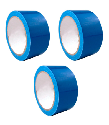 Tradineur - Pack de 3 cintas americanas extrafuerte, universal, fuerte adherencia, impermeable, corte fácil, reparar, sellar, reforzar, fijar, multiusos, bricolaje (Azul - 48 mm x 16 m)