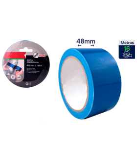 Tradineur - Pack de 3 cintas americanas extrafuerte, universal, fuerte adherencia, impermeable, corte fácil, reparar, sellar, reforzar, fijar, multiusos, bricolaje (Azul - 48 mm x 16 m)