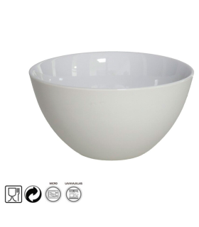 Tradineur - Bol de porcelana, cuenco, tazón de desayuno, cereales, postres, aperitivos, sopa, apto para lavavajillas y microondas (Blanco, Ø 13 cm)