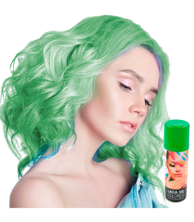 Tradineur - Laca para pelo en spray para halloween - Cantidad: 125 ml - Accesorio para disfraz de carnaval, fiestas, cosplay, cumpleaños, adulto - Color Verde