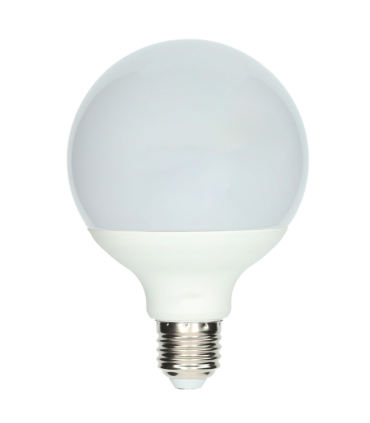 Tradineur - Bombilla LED estándar grande, globo, G95, E27, 15W equivalente a 135W, 1633 lúmenes, 6500K, luz blanca fría, eficiencia energética D, 20000 horas - 14 x 9,5 cm