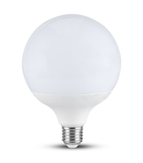 Tradineur - Bombilla LED estándar grande, globo, G120, E27, 18W equivalente a 162W, 1912 lúmenes, 6500K, luz blanca fría, eficiencia energética F, 20000 horas - 18 x 12 cm