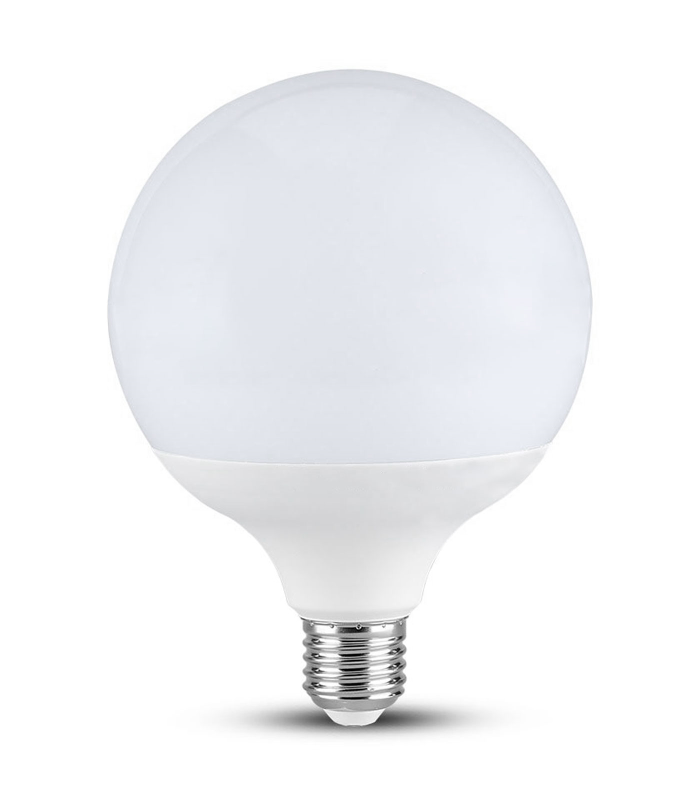 Tradineur - Bombilla LED estándar grande, globo, G120, E27, 18W equivalente a 162W, 1912 lúmenes, 6500K, luz blanca fría, eficiencia energética F, 20000 horas - 18 x 12 cm