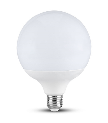 Tradineur - Bombilla LED estándar grande, globo, G120, E27, 18W equivalente a 162W, 1912 lúmenes, 6500K, luz blanca fría, eficiencia energética F, 20000 horas - 18 x 12 cm