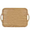 Bandeja de Melamina con asas de 3 x 48,2 x 33 cm, para transportar vajilla o alimentos o como decoración. Fuente de madera resistente y duradera, color claro, ideal para el hogar