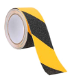 Tradineur - Rollo de cinta antideslizante para escalera, adhesivo fuerte y de larga duración, PVC, interior y exterior (Negro y amarillo - 36 mm x 5 m)