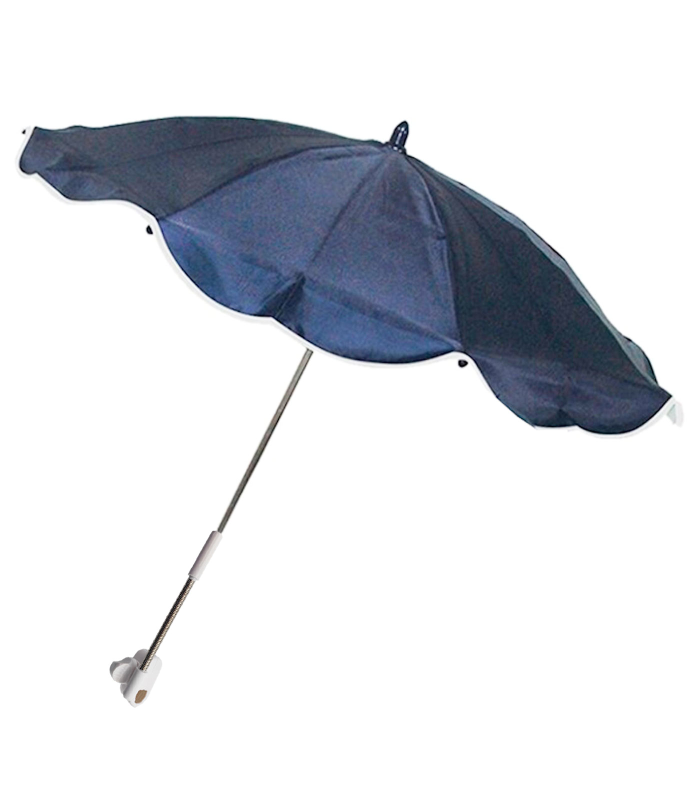 Tradineur - Sombrilla acoplable a sillas de niño, 100% poliéster, parasol con enganche para carritos de bebé, protección solar, 80 x 75 cm, color aleatorio