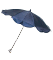 Tradineur - Sombrilla acoplable a sillas de niño, 100% poliéster, parasol con enganche para carritos de bebé, protección solar, 80 x 75 cm, color aleatorio