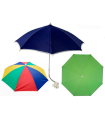 Tradineur - Sombrilla acoplable a sillas de niño, 100% poliéster, parasol con enganche para carritos de bebé, protección solar, 80 x 75 cm, color aleatorio