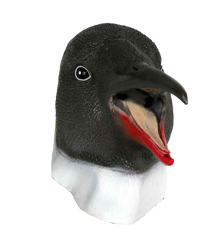 Careta de pingüino de látex para jóvenes y adultos, complemetos de disfraces para carnaval, halloween u otras celebraciones. 30 x 33 x 58 cm