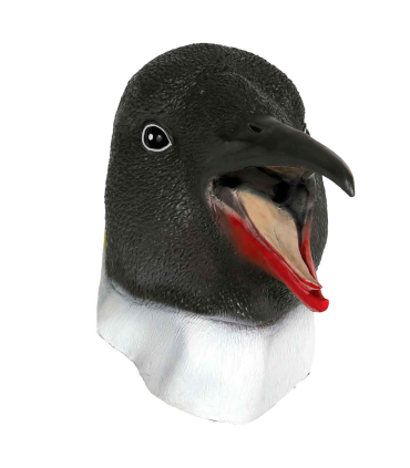 Careta de pingüino de látex para jóvenes y adultos, complemetos de disfraces para carnaval, halloween u otras celebraciones. 30 x 33 x 58 cm