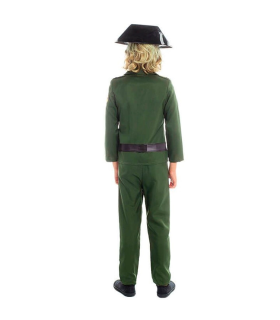 Tradineur - Disfraz infantil de guardia civil, agente, fibra sintética, incluye chaqueta, pantalón y cinturón, carnaval, Halloween, cosplay, niños (5-6 años)