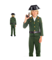 Tradineur - Disfraz infantil de guardia civil, agente, fibra sintética, incluye chaqueta, pantalón y cinturón, carnaval, Halloween, cosplay, niños (5-6 años)