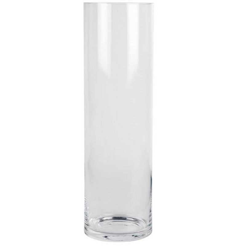 Tradineur - Jarrón de cristal cilíndrico decorativo 40 x 10 cm, florero tubular transparente, sencillo, moderno para decorar el Tradineur - Jarrón de cristal cilíndrico decorativo 40 x 10 cm, florero tubular transparente, sencillo, moderno para decorar el