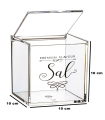 Tradineur - Salero cuadrado transparente de metacrilato con tapa abatible, recipiente para guardar sal fina o gruesa, condimentos de cocina (Premium, 10 x 10 x 10 cm)