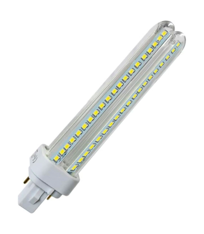 Tradineur - Bombilla LED, modelo maíz, G24, 2 tubos, 15W equivalente a 150W, luz blanca fría, 6400K, 1350 lm, 20000h, eficiencia A+, 16 x 4 cm