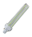 Tradineur - Bombilla LED, modelo maíz, G24, 2 tubos, 15W equivalente a 150W, luz blanca fría, 6400K, 1350 lm, 20000h, eficiencia A+, 16 x 4 cm