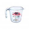 Tradineur - Jarra de vidrio medidora de 500 ml, diferentes tipos de medidas, 12 x 12 x 16 cm, vaso medidor con asa válido para m