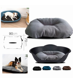 Tradineur - Cojín para mascota - Fabricado en Poliéster - Cama para mascotas, redonda, lavable - 90 x 70 cm - Modelo Surtido