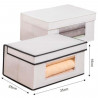 Tradineur - Organizador de tela con ventana, caja plegable, ordenación, ropa, fácil de limpiar, antipolvo, antihumedad, 25 x 35