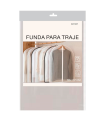 Tradineur - Pack de 4 fundas para trajes, cremallera, PEVA, translúcidas, transpirables, almacenamiento de ropa, abrigos, chaquetas, jerséis - 60 x 137 cm - Color borde aleatorio