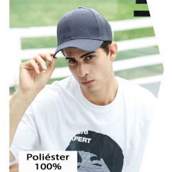 Tradineur - Gorra con ajuste posterior regulable, adulto, 100% poliéster, accesorio deporte, skate, aire libre (Gris oscuro, tal